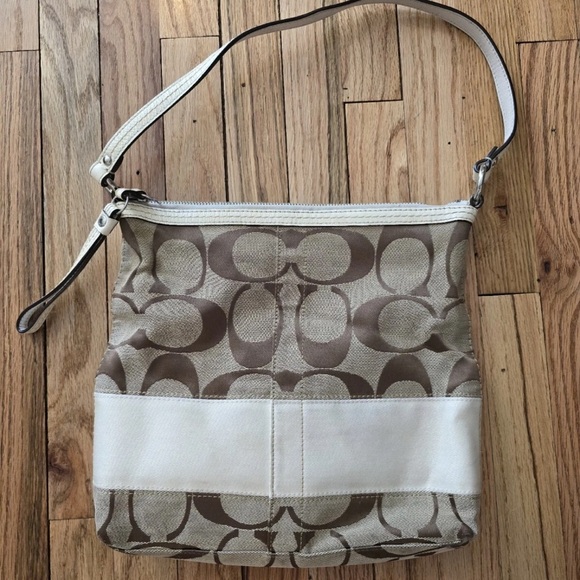 Coach Tan and Cream Signature Shoulder Bag - Picture 3 of 3